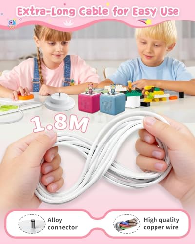 Glitfix 9V Ladekabel für Toniebox, Ladestation Kompatibel mit Toniebox Audio Player, Langlebig,Sechsschichtiger Sicherheitsschutz,1,8 M Kabel, Kann Die für Toniebox Ladegerät Original Ersetzen,Mit Bas