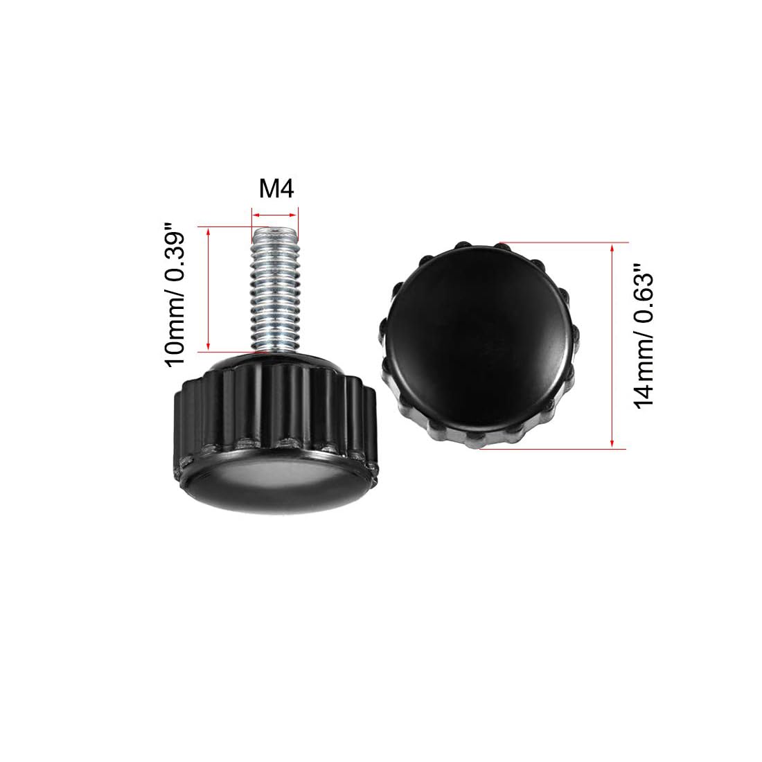 MACHSWON Knurled Clamping Knobs Saw Drill Press Lathe and Routing Jigs Packaging Machinery Printing Equipment Hand Clamping Handle Bolt Hand Knob Screw Replacement Parts M4 x 10mm 9pcs - Image 2