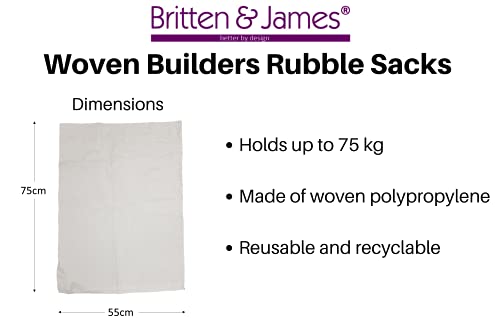 Britten and James Woven Builders Rubble Sacks (Pack of 20). Strong Builders Bags for DIY, Building and Gardening. 80cm x 50cm 4 Britten and James Woven Builders Rubble Sacks (Pack of 20). Strong Builders Bags for DIY, Building and Gardening. 80cm x 50cm - Image 4