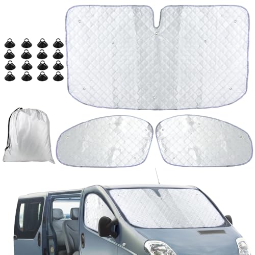 Junhui 3 Pièces Thermique Voiture Remplacement Compatible avec Renault Trafic 2001-2014, Thermique Voiture Kit pour Opel Vivaro 2001-2014, Protection Solaire...