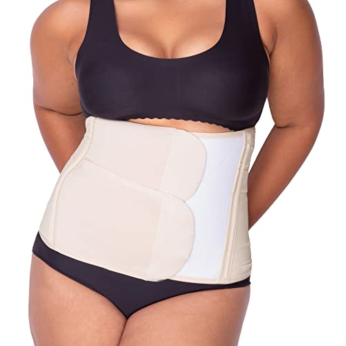 Image of Belly Bandit Luxe Postpartum Belly Wrap - Post Pregnancy Belly Band with Five Levels of Targeted Compression for the Perfect Cinch - Postpartum Essentials, Nude, Large