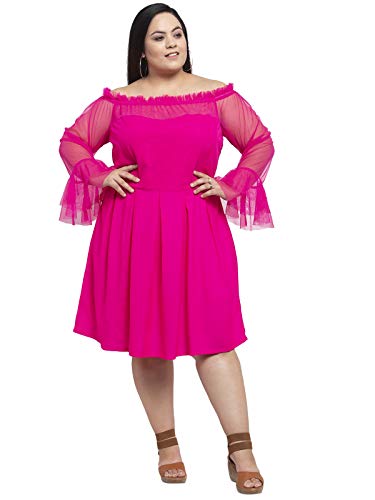 Image of Flambeur Women's Crepe A-Line Knee-Length Dress