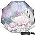 Produktbild Lake Landscape Swan Lotusnovelty Handbuch Vinyl Dreifacher Regenschirm Sonnenschutz UV-Schutz Winddichter Regenschirm Reiseschirm