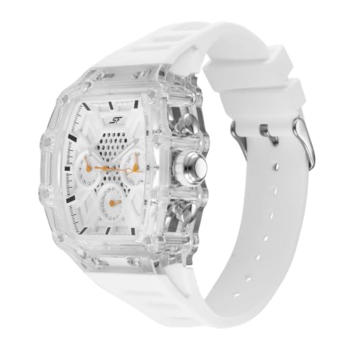 Image of SF Maiden Voyage Sport Watch Quartz Analog with White Dial White Silicon Strap Watch for Men - 77178PP02W