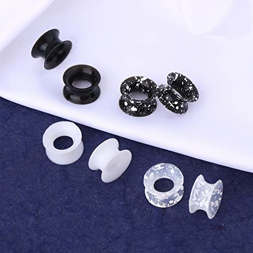 OUFER 8PCS Silicone Ear Gauges Flexible Ear Tunnels Plugs Stretchers Expander Double Flared Flesh Ear Piercing Jewelry for Women Men2