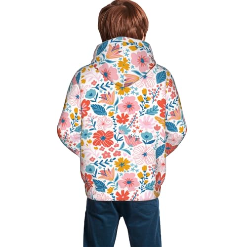 Floral Ditsy Kid Hoodies Boys Sweatshirts Girls Pullover with Pocket4