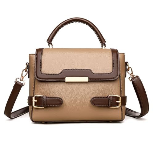 Collection Satchel for Women - Ladies Shoulder Bag With Top Handle, Crossbody Handbag Purse with Adjustable (Khaki)