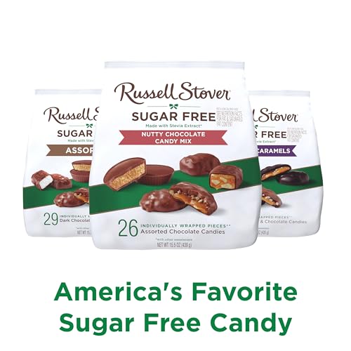 Image of RUSSELL STOVER Sugar Free Assorted Chocolate Candy with Nuts, 15.5 oz. bag - Sugar Free Chocolate Candy (Pack of 2)