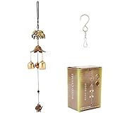 GORGECRAFT 3 Bells Lucky Wind Chimes Feng Shui Wind Bell Metal Elephant Windchimes S Hook for...