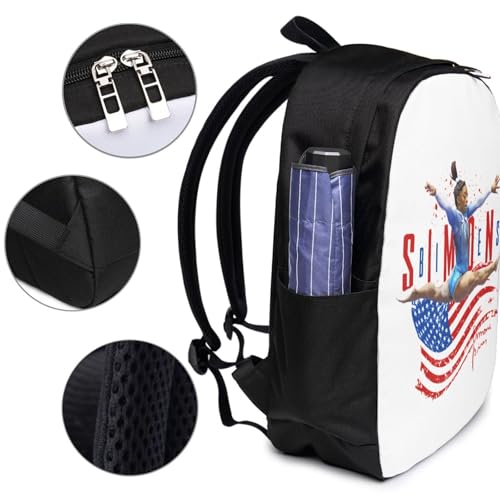 Simone Biles Usa Laptop Backpack For Travel, Stylish Usb Charging Bag With Adjustable Straps, Large Capacity Anti-Shrink Bookbag For Office & Outdoor Use4
