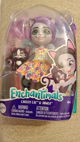 Enchantimals Cabery Cat (4 pulgadas) y Pawla, gran regalo para niños a partir de 4 años, HCF98