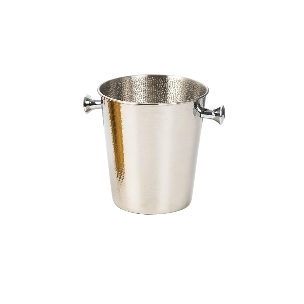 Morleos Sektkühler Piccolo 3 Liter Silber Edelstahl 15,3 x 16,5 cm | Flaschenkühler Weinkühler Champagnerkühler Eiswürfelbehälter Eiseimer Barzubehör Geschenk für Frauen