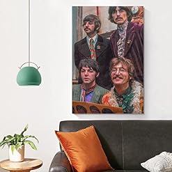 LORGL Poster décoratif vintage The Beatles – Impression sur toile – Pour chambre à coucher – 30 x 45 cm - Les Beatles, Paul McCartney, John Lennon, RIngo Starr, George Harrison LORGL Poster décoratif vintage The Beatles - Impression sur toile - Pour chambre à coucher - 30 x 45 cm – Image 4