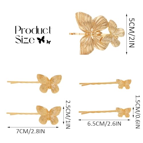 Bartosi Butterfly Hair Clips Gold Bridal Hair Pins Bride Wedding Hair Pieces Hair Accessories For Women And Girls thumb #5
