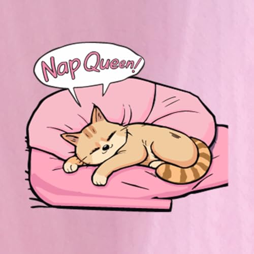 Image of Thunder Tails Printed Cat T-Shirt for Small to Large Cats & Kittens | Lightweight Breathable Cotton Pet Apparel | Cute & Stylish, Comfortable Round Neck Cat Clothes (M, Pink)