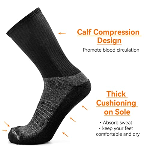 2 Pack Merino Wool Blend Crew Hiking Socks for Men Women Athletic Running Walking Thick Cushioned Soft Warm Sport Socks4