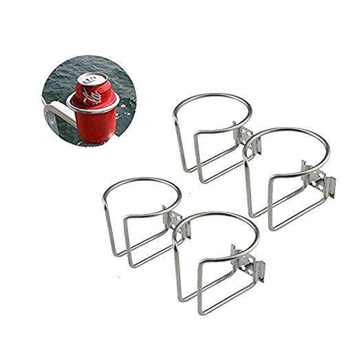 R RUR 4PCS Boat Ring Cup Holder Stainless Steel, Wall Mounted Cup Drink