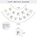 LITAUS White Gold Birthday Decorations, Pack of 19 | Happy Birthday Banner, Tissue Paper, Swirls, Garland | Happy Birthday Decorations | Birthday Decorations for Women | Birthday Party Decorations