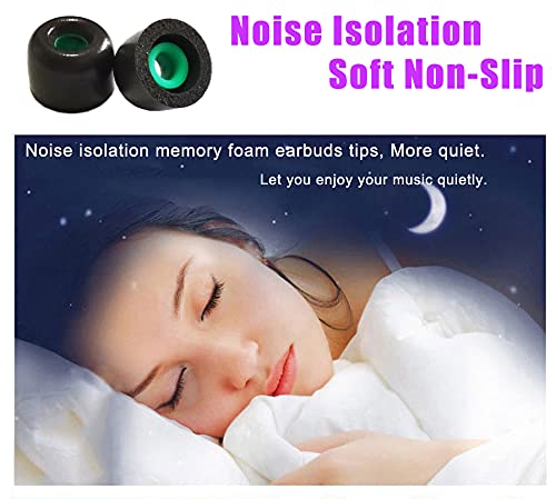 Image of Luckvan Memory Foam Eartips for Sony WF-1000XM4 Earbuds Tips WF-1000XM5 Replacement Sony Earbuds Foam Tips Sony WF WI XBA Series WF-SP900 WF-XB700 WI-1000X Fit Charging Case 4 Pairs M Black