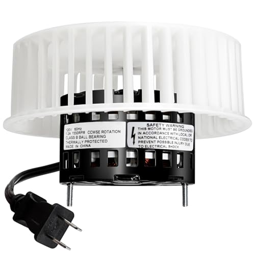 Hiorucet JA2B104N Fan Motor &amp; Blower Wheel for Broan 86933, 40933, 86933000, 8693000, 0696B000, 0695B000 Bathroom Exhaust Fan Motor Assembly for QT9093WH, QT80, QT100L, QT110, 8662, 750, 751.
