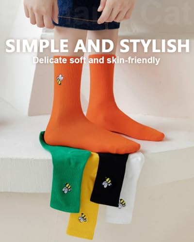 Image of IIG Women's Fashion Cute Cotton Socks Novelty Funny Above Ankle Crew Socks Holiday Gifts for Women 4 /5 Pairs
