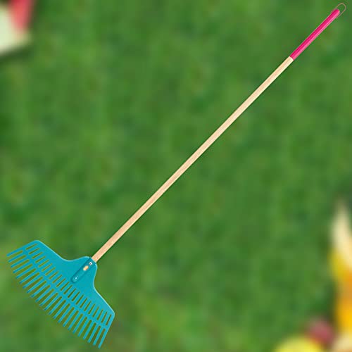 Foto von KOTARBAU® Garten-Rechen aus Kunststoff mit 23 Zinken Gartenharke mit Holzstiel 150 cm zum Lockern von Boden Laubbesen für Blumenbeet Handharke Gartengeräte Gartenwerkzeug