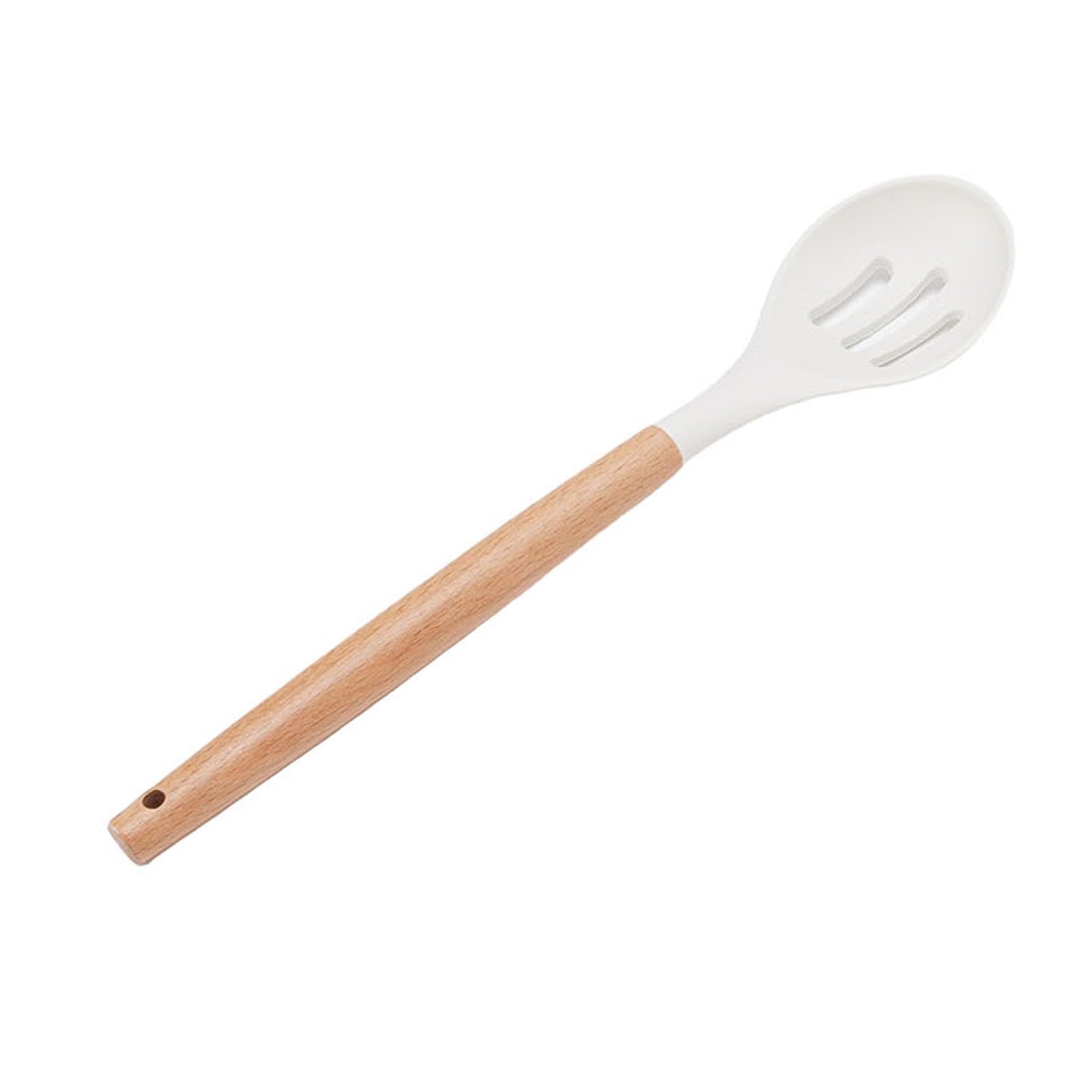 Ensemble d'Ustensiles de Cuisine en Silicone, 12 Pièces, Ustensiles de Cuisine Antiadhésifs Résistants à la Chaleur avec Manche en Bois, Ensemble de Spatules en Silicone Souple pour