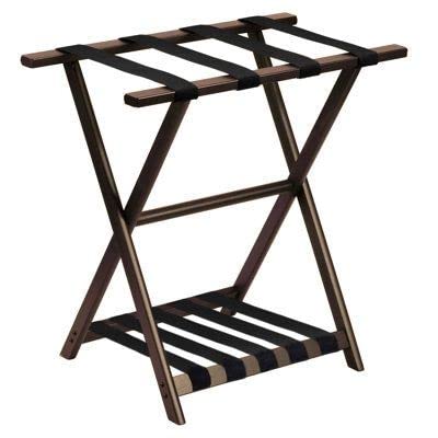 Wooden Pre Assembled Suitcase Stand, Folding Luggage Racks with Storage Shelf, Luggage Stand Foldable Suitcase Racks Ideal for Guest Room, Bedroom, Hotel Storage Furniture V8