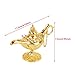 Small Metal Carved Aladdin Lamp Magic Vintage Home Tea Oil Pot Arabian Art Craft Gift Rare Retro Legend Color Aladdin Genie Light Wishing Lamp Pot Collectable(Golden)