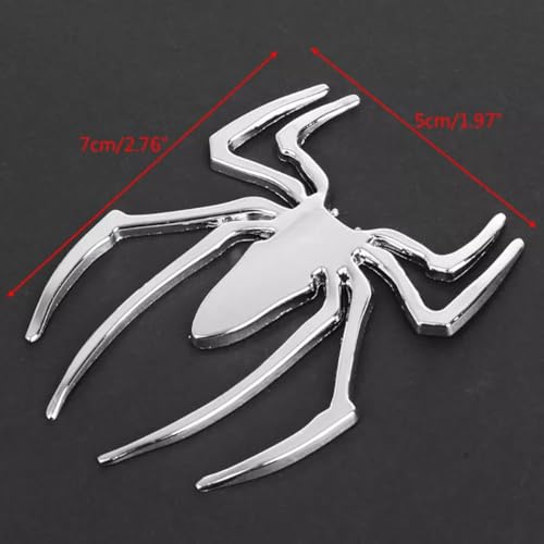 Image of 2X Spider Shape Decal Sticker Emblem Badge Fits for Universal Car Body Motorcycle SUV (Silver)