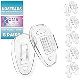 GMS Optical 11mm Small / 6mm Normal Width - Push-in Tear Drop Silicone Nose Pads for Glasses, Sunglasses, and Eyeglass Nose Pads (5 Pair)(Clear)