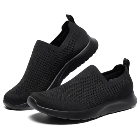 AURISSY Sneakers for Women Breathable Mesh Slip-On Soft Elastic Walking Shoes 6.0 Black Cover