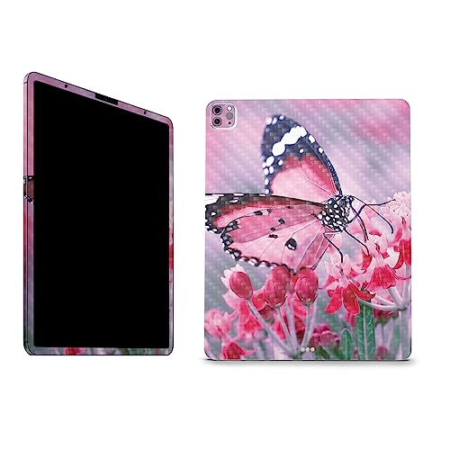 Image of MightySkins Carbon Fiber Skin Compatible with Apple iPad Pro 12.9 inch M2 6th Gen (2022) Full Wrap Kit - Pink Monarch | Protective, Durable Textured Carbon Fiber Finish | Easy to Apply | Made in The USA