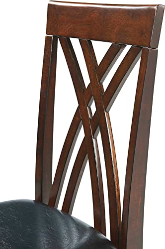 Liveasy Furniture Dining Room Chair Set Of 2 With Upholstered Pu Seat And Wood Frame In Cherry/Brown #TOP5