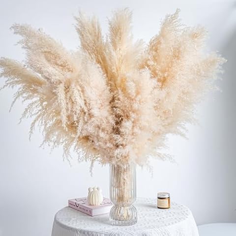Pampas Grass Decor Tall 12PCS pompas Grass Decor Boho Decor Dried Pampas Grass Tall Pampas Grass for Wedding, Party, Farmhouse, Boho Home Decor (12PCS) Cover