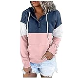 Womens Casual Hoodies Pullover Tops Drawstring Long Sleeve Button Down Sweatshirts 2022 Fall Clothes...