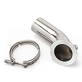  Epman TK-CGQ217Z Turbo Tubo de escape de acero inoxidable codo 90 grados para Turbo Hy35 HX He351 abrazadera de brida de banda V