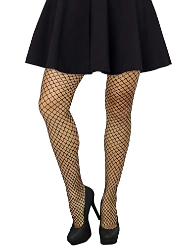 Image of Lastclream High Waisted Fishnet Tights for Women Sexy Fishnets Stockings Full Footed Fishnet Sheer Pantyhose Plus Size