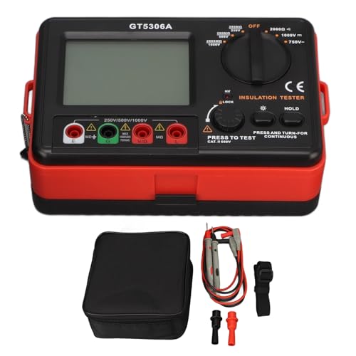 Akozon 電気メンテナンス用の断熱抵抗テスターデジタルHD LCDディスプレイ