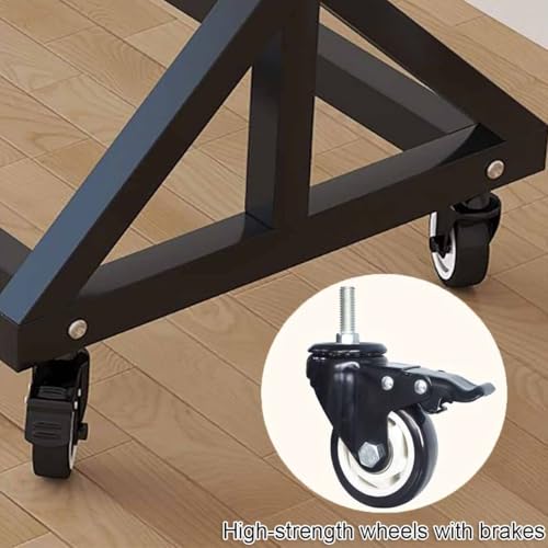 Stojak do przechowywania rolek z rólki niestandardowej - Heavy Duty Commercial Textile Rack z regulowanym prętem wiszącym, mobilny organizer stalowy na kółkach, ruchomy uchwyt do walców winylowych, ok