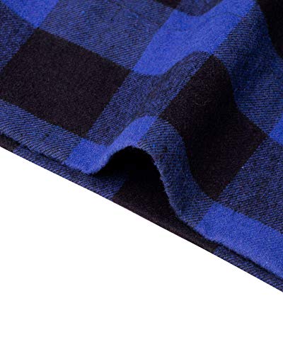 Image of Mens Flannel Pajama Pants Plaid Heavyweight Cotton PJs Bottoms Sleepwear | Soft Cozy with Pockets, Elastic Waistband Drawstring, Adjustable Length, Casual Checkered Lounge Pant, for Home Holiday Daily