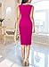 VFSHOW Womens Front Zipper Work Business Office Bodycon Dress Elegant Professional Career Church Party Pencil Sheath Dress (Hot Pink, Medium) 11148 HPIK M