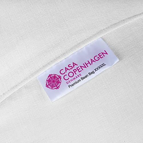 Image of Casa Copenhagen Premium Designer Fabric Bean Bag Chair, Filled with Beans | Capacity: Upto 7 Ft Height, 200 KG Weight | 5XL |White Monster