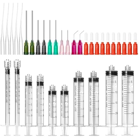 Glue Applicator Syringe Blunt Tip Needle and Cap, with Soft Plastic Tube, Suitable for Ink, Epoxy, Woodworking, Craft, Liquid Dispensing Cover