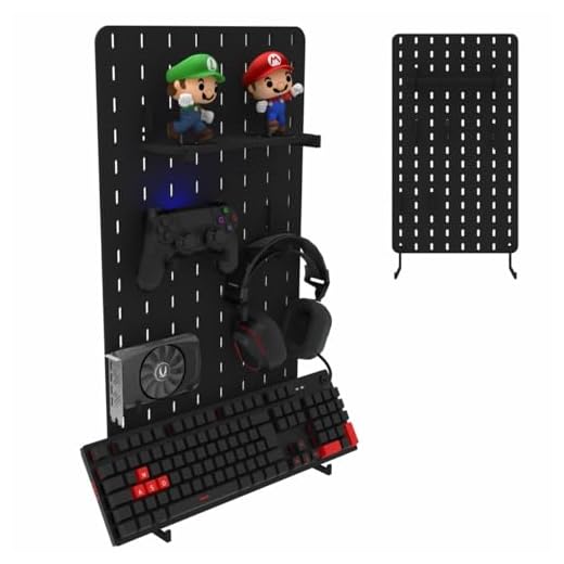 Pegboard Mdf Organizador Setup Gamer Home Office Preto 34x59