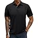 haul Store Clearance Outlet My The Orders Mens Fashion Textured Polo Shirt Casual V-Neck Button up Business T-Shirts Regualr Fit Sumemr Work Office Tee Tops Black