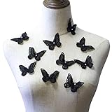 10PCS Butterfly Lace Applique Organza Embroidery Double Layers Butterfly Patches Sewing for Craft...