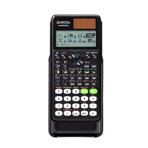 DUPOTA OA-991EX Scientific Calculator 552 Functions Support Fraction and Decimal Point Conversion 2-Line Written Display Solar Battery - Ideal for Middle High School Students and Teachers Black