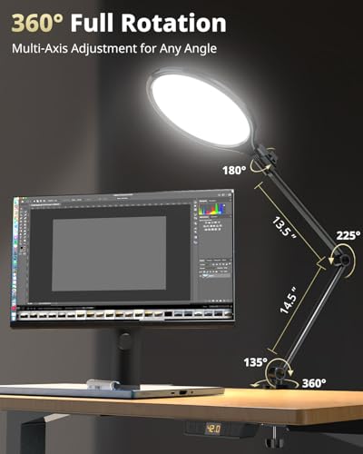 Image of UBeesize 10 inch Key Light for Streaming, Desk Ring Light with Adjustable Arm, Zoom Lighting for Home Office, Gaming, Podcast, Video Calls, and Recording (Pack of 10)