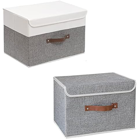 Yawinhe 2-Pack Large Storage Basket, Shelf Basket, Collapsible Storage Bin, Storage Baskets for Clothes Cover